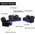 thumbnail image 6 of Reliancer Black Leather Recliner Sofa Set Loveseat Chair Furniture Sofa Set for Living Room/Small Space/Rv/House/Office/Theater Seating, Living Room Furniture Set, 6 of 6