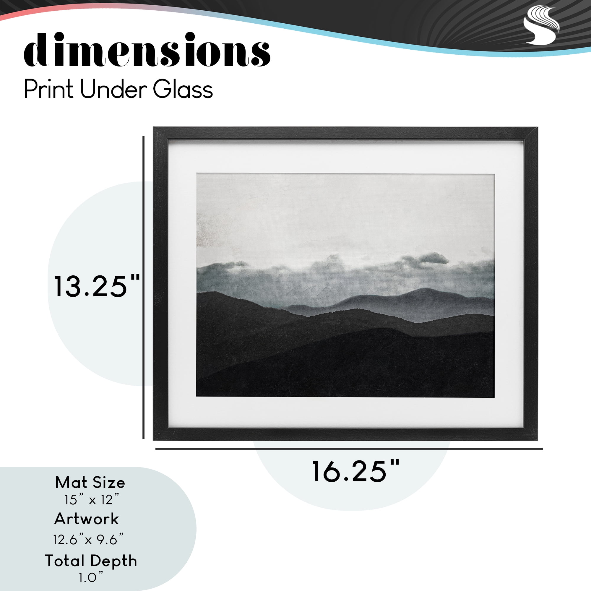 Stupell Industries Layered Foggy Hills Black Framed Print Under Glass, design by Elizabeth Medley