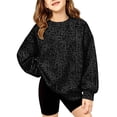 thumbnail image 2 of Leopard Print Sweatshirts for Girls Long Sleeve Crew Neck Pullover Fashion Top Trendy Fall Winter Casual Loose Fit Blouse, 2 of 6