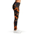 thumbnail image 4 of Black And Orange Camouflage Print Leggings, Camo Sexy Yoga Leggings For Women., 4 of 5