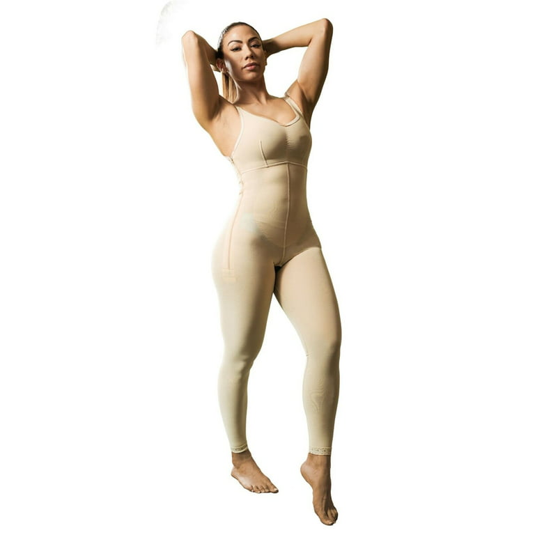 Compression Garment - Body with suspenders, Ankle Length Full Body Garment  - S - 31-33 Inch Under Bust, 30-32 Inch Waist, 19.5-21 Inch Thigh, 10-11  Inch Arm - MOD-38-S 