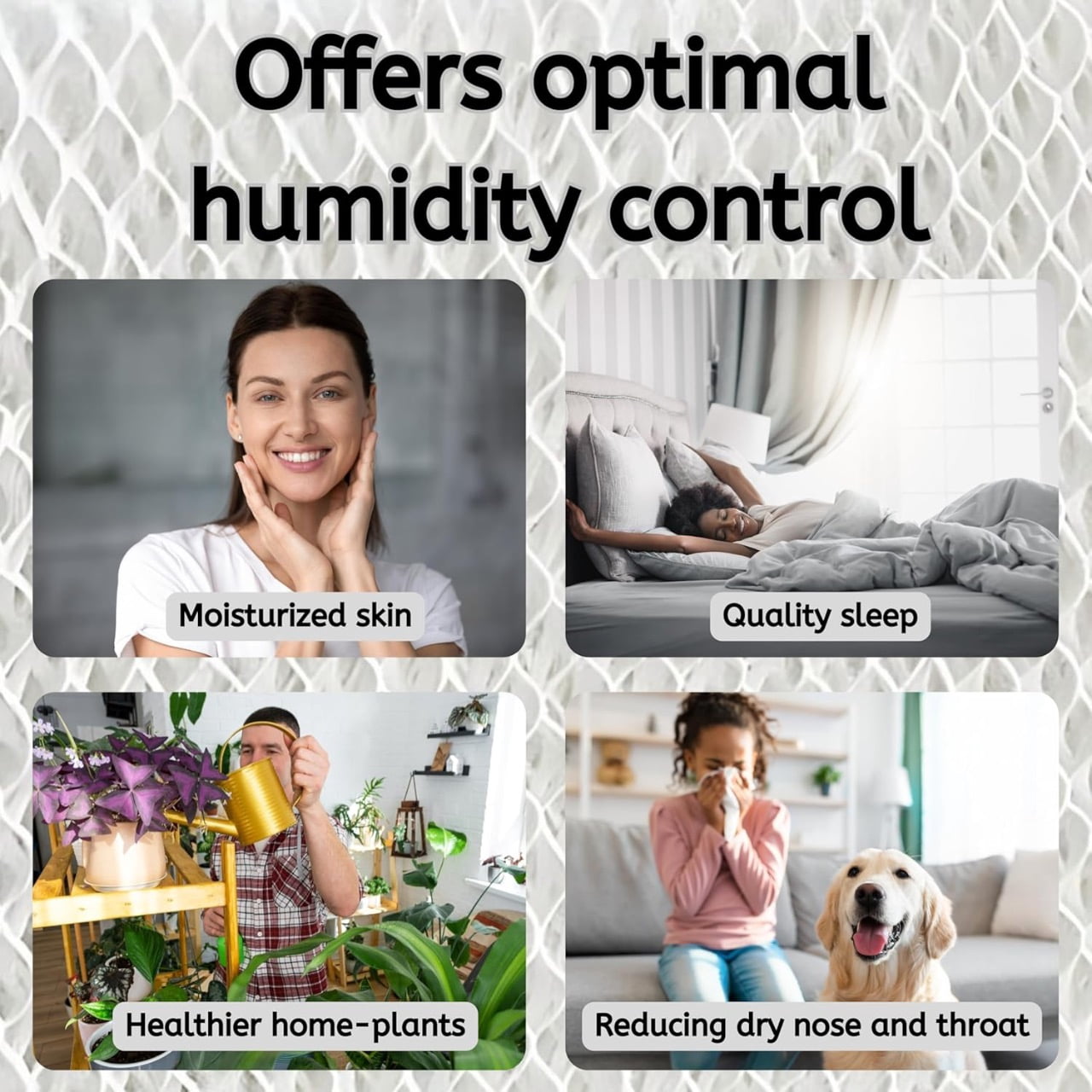 Nispira HWF100 Super Wick Humidifier Filter Replacement for Holmes Bionaire Sunbeam HM6000 HM6000RC HM6005 BCM7305 BCM7309 BCM7204 SCM7808 SCM7809, 8 Pack