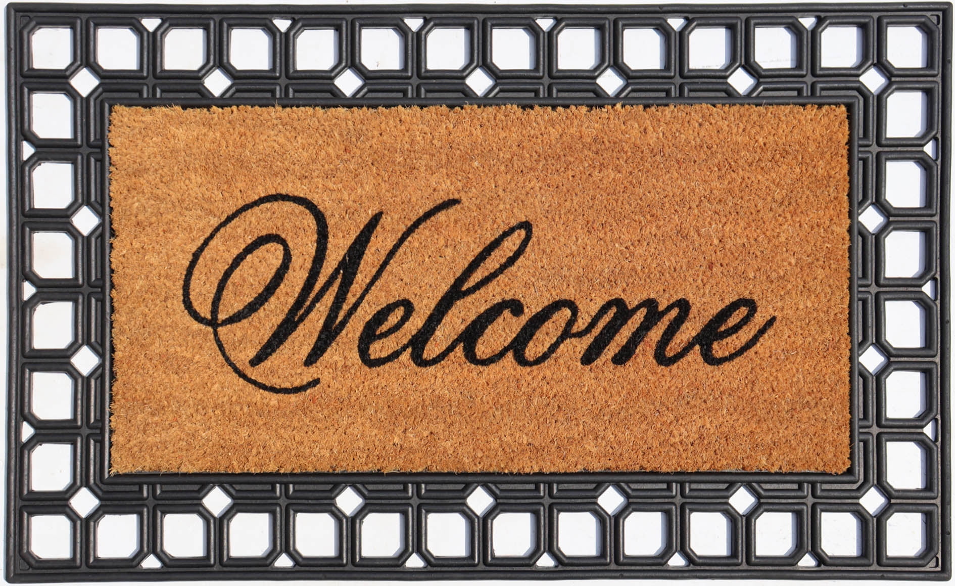 Mainstays Welcome Doormat with Rubber Frame