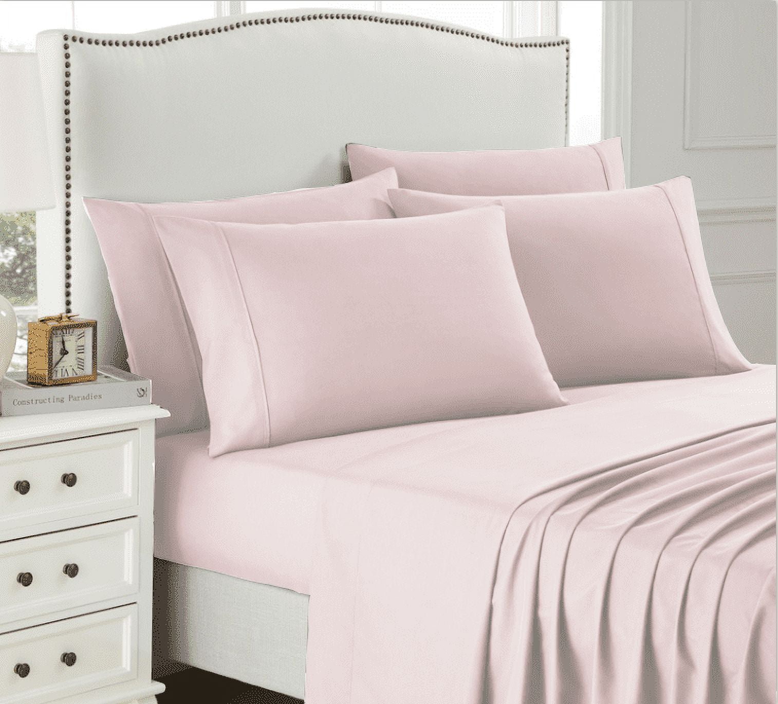 Sweet Home Collection 1500 Series Bed Sheets - Extra Soft Microfiber Deep Pocket 4pc Sheet Set - Pale Pink, Twin
