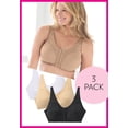 thumbnail image 6 of Comfort Choice Women's Plus Size 3-Pack Front-Close Cotton Wireless Bra, 6 of 6