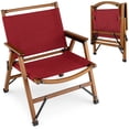 thumbnail image 1 of Costway Silla de Acampada Plegable de Bambú Silla de Playa Baja Portátil hasta 150 kg para Patio Exterior Camping Picnic 56 x 54,5 x 65 cm Rojo, 1 of 9