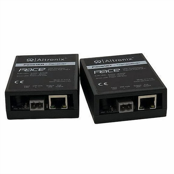 Altronix PACE1KRT Long-Range Single-Pair Ethernet Adapter Kit, 10Mbps, Passes PoE/PoE 