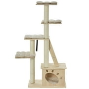 PawHut Multi-Level Cat Tree Condo Tower with Sisal-Covered Scratching Post