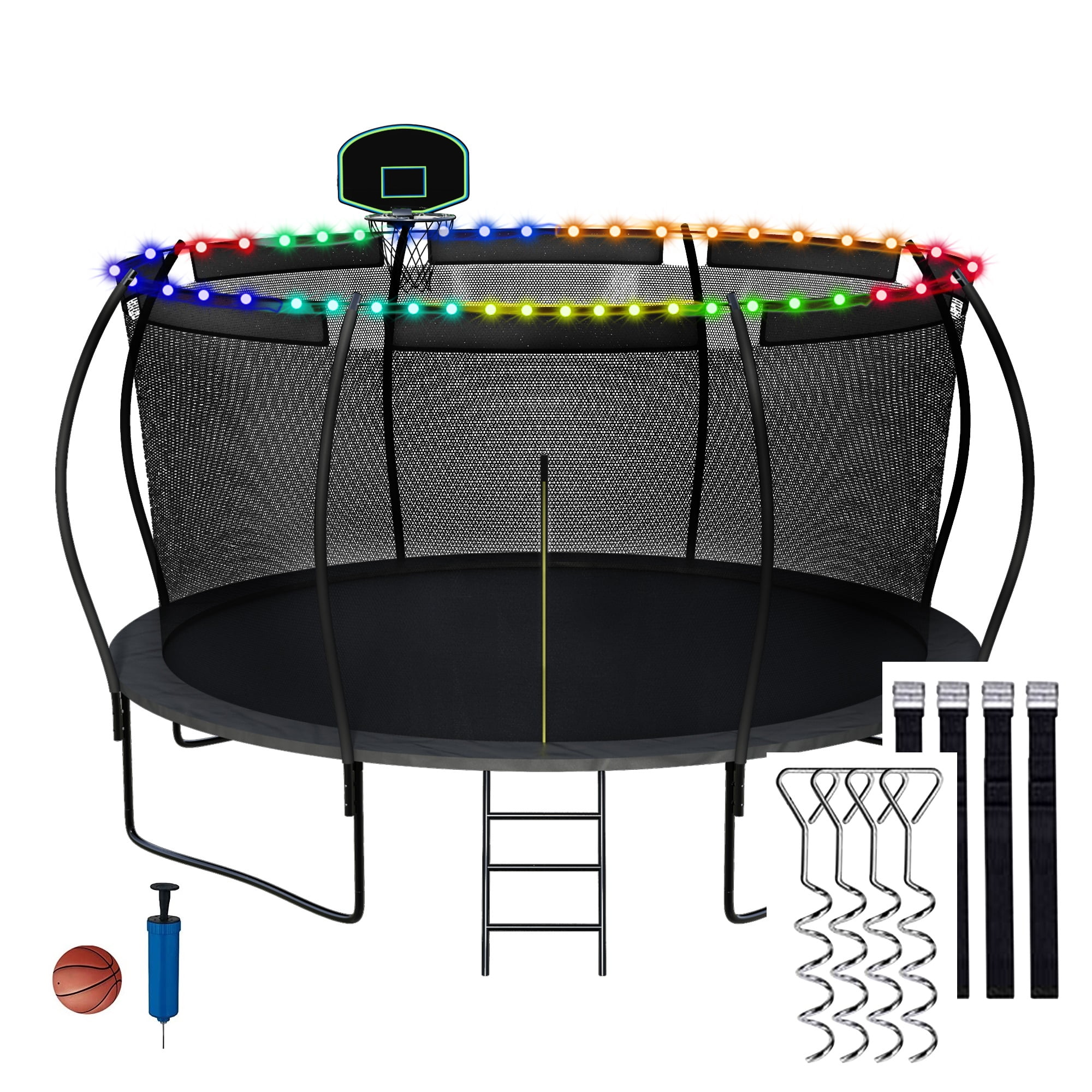CITYLE 14FT Trampoline with Basketball Hoop and Enclosure Net, 1400Lbs