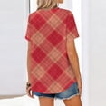 thumbnail image 5 of Dwralegc Womens Short Sleeve Tunic Blouse V Neck Button Down Shirts Dressy Casual Work Clothing Business Solid Color Summer Spring Short Sleeve Tops Watermelon Red M, 5 of 5