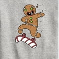 thumbnail image 3 of Instant Message - Gingerbread Skater Christmas - Toddler & Youth Crewneck Fleece Sweatshirt, 3 of 6