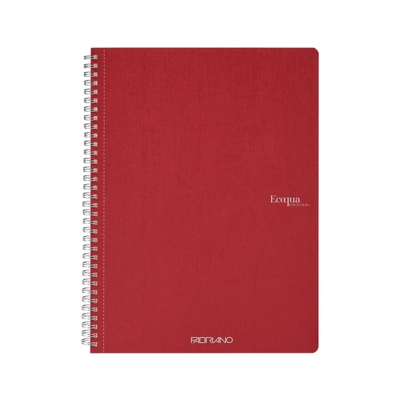 Fabriano Ecoqua Original Spiral-Bound Notebook, 8.3 in x 11.7 in, A4, Blank, 70 Sheets, Cherry