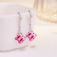 thumbnail image 2 of Crystal Drop Dangle Earrings s925 Sterling Silver Cubic Zirconia Square Shape Jewelry For Women, 2 of 6
