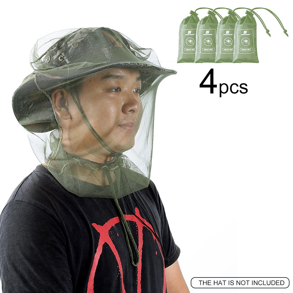 2Pack Mosquito Head Net Hat Style A Mosquito Head Mesh Mosquito Cap Net Hat Face Cover Fly Protection Netting Hat for Outdoor Lover Fishing Hiking Gardening Beekeeping Men Women 