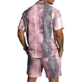 thumbnail image 6 of Mens Vintage Shirt and Shorts Set Retro Print Button Up Camp Collar Top with Elastic Waist Shorts Casual Summer Beach Outfit, 6 of 6