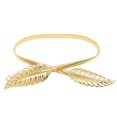 thumbnail image 2 of Cinturón elástico con forma de hojas para mujer, elegante cinturón de cadena de metal para vestidos, dorado, 2 of 12