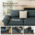 thumbnail image 4 of MF Studio 123.6" 3-Seater Sofa Couch with Extra Deep Seat for Living Room, 3-Seat Chenille Sectional Sofa with 3 Pillows, Grayish Blue, 4 of 10