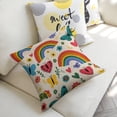 thumbnail image 5 of rainbow hearts butterflies Linen toss pillowcase decoration pillowcase gifting preferred 24x24 inch cushion cover 4 sets sofa pillowcase sofa bedroom living room car, 5 of 8