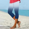 thumbnail image 2 of Pxkloy Workout Leggings Capri Women 2025 Summer Slim Fit Yoga Capris Pants Gradient Print High Waist Cropped Trouser Tummy Control Knee Length Capris Multicolor,M, 2 of 5