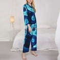 thumbnail image 3 of Xecao Blue Yin And Yang for Women's Long-Sleeved Pajama Set with Button Front and Pockets Soft Lounge Sleepwear for Home Relaxation-XX-Large, 3 of 7