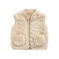 thumbnail image 2 of FOCUSNORM Girls Boys Sherpa Fleece Hoodies Vest Jacket Zipper Warm Sleeveless Fall Winter Outwear, 2 of 8