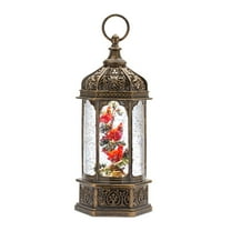 Home Decorative Snow Globe with Cardinals 13"H Plastic 6 Hr Timer 3 AA Batteries Not Included or USB Cord Included