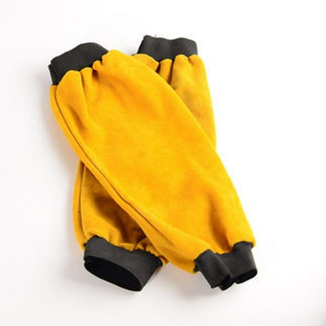 Manches de Soudage en Cuir de Vachette de 19 Po avec Bras Élastique Jaune A