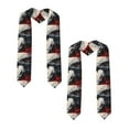 thumbnail image 2 of Daiia Red Black Ink Style Bald Eagle Pattern Graduation Shawl Stole – Satin Graduation Stole Academic Stole Non-Slip Design-Sharp Corner, 2 of 7