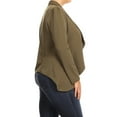thumbnail image 3 of Women's Casual Stretch Comfort Open Front Draped Blazer Jacket, 3 of 4