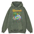 thumbnail image 5 of Sudadera con capucha para hombre, estilo retro, desgastado, con estampado de dibujos animados hawaianos, de cocodrilo y surf, ropa informal de algodón 100 % a la moda, sudadera con capucha para otoño, 5 of 5