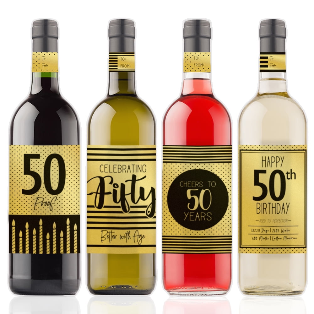 Birthday Party Supplies Ideas and Decorations Chic 50th Birthday Wine Label Pack Funny Birthday Gifts for Women