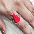 thumbnail image 6 of Aries Coral Coffin Ring, Natural Red Coral Ring, April Birthstone, Unisex Ring, Womens Ring, Coffin Ring, 925 Sterling Silver, Christmas, Handmade, Statement Jewelry, Coffin Shape Gemstone Ring, 6 of 6