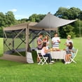 thumbnail image 5 of HOTEEL 12'x12' Pop Up Gazebo Screen Tent, Waterproof, UV Resistant, Camping Gazebo with Mosquito Nettings, Carrying Bag,Khaki, 5 of 12