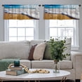 thumbnail image 5 of LALILO Kitchen Curtain Valance Waves Wash Golden Sand Rod Pocket Window Curtain 52"x 18" Set of 2, 5 of 7