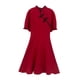 thumbnail image 3 of Vestido midi de mujer, suave, de manga corta, hasta la , para vacaciones de aniversario, 3 of 9