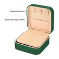 thumbnail image 4 of Uxcell Travel Jewelry Case, Small Jewelry Organizer Portable Mini Jewelry Box with Mirror Square Style 1, Dark Green, 4 of 5