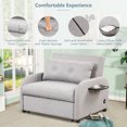 thumbnail image 6 of Miekor Furniture Pull Out Sofa Sleeper 3 in 1 with 2Wing Table and USB Charge for Living Room, Recreation Room Gray MK9801, 6 of 12