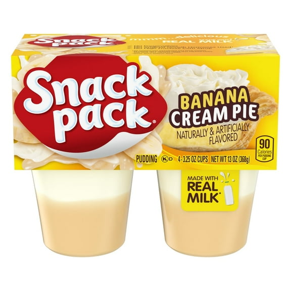 Pack of 3 Snack Pack Banana Cream Pie Pudding Cups, 4 ct, 3.25 oz (packaging may vary)