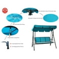 thumbnail image 3 of Kozyard Outdoor Patio Swing Chair w/Textilene Breathable 3-Person Armrest Seat, Canopy Porch Swing w/Adjustable Shading, Heavy-Duty Powder-Coated Swing Sets for Backyard, Poolside, Balcony, 3 of 3