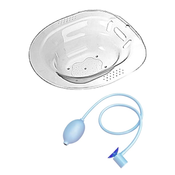 Seitruly Bañera de asiento para asiento de inodoro con manguera de descarga para limpieza femenina masajeadores Gris