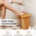 thumbnail image 6 of Costway 19.5" Teak Shower Bench Waterproof Spa Bath Stool with Curved Seat for Bathroom, 6 of 10
