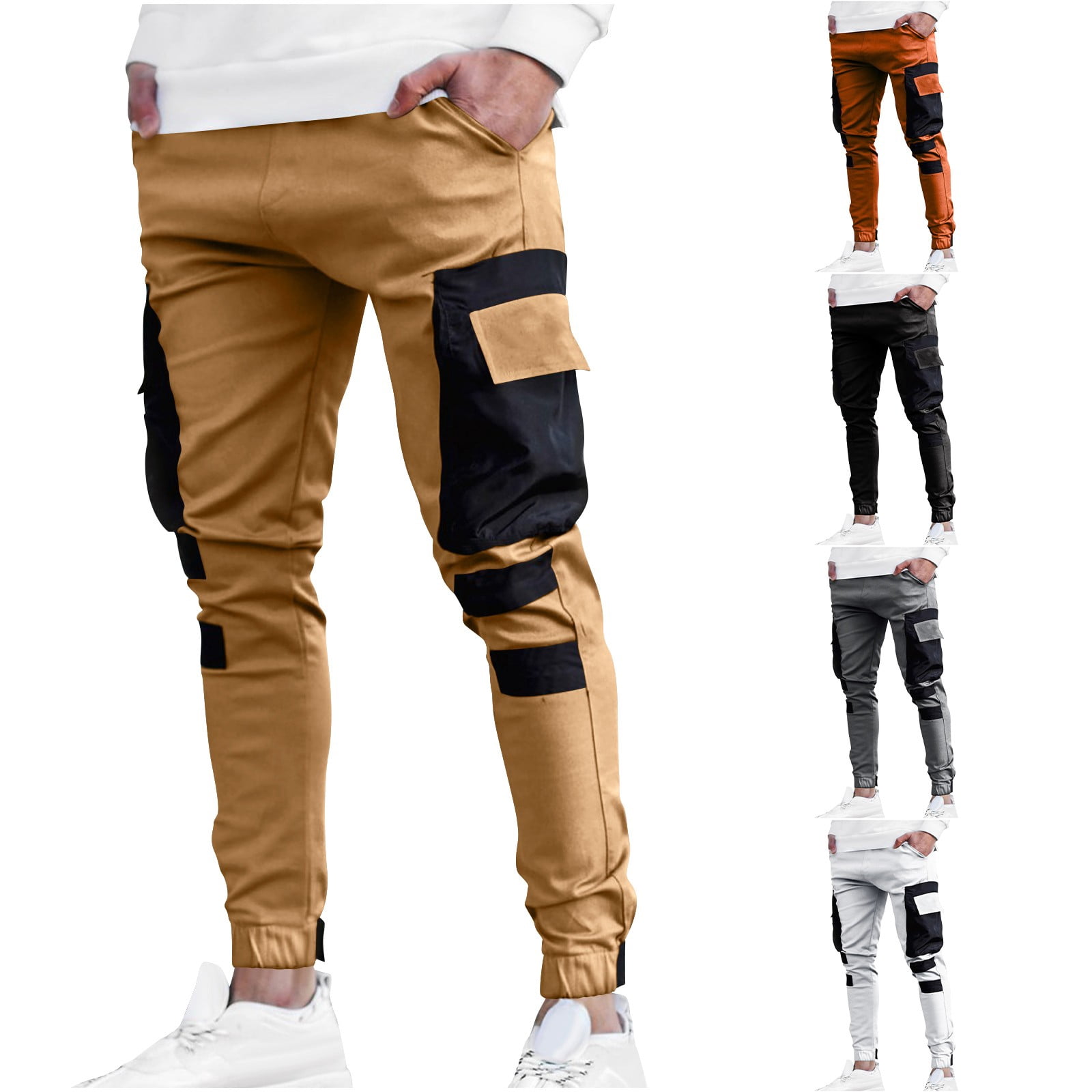 Pantalon Cargo Homme Multipoches - Coupe Droite, Stretch - Décontracté, Sport, Quotidien - Tissu Respirant Pour Automne/hiver - 8