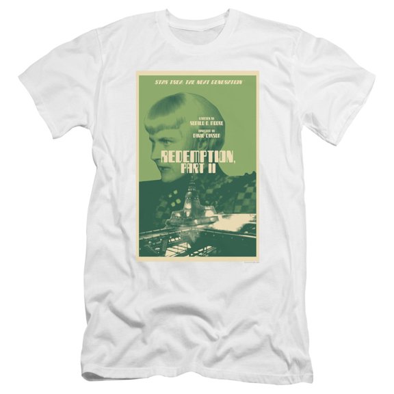Star Trek Tng Season 5 Episode 1 Premium Canvas Adult Slim Fit 30/1 T-Shirt White