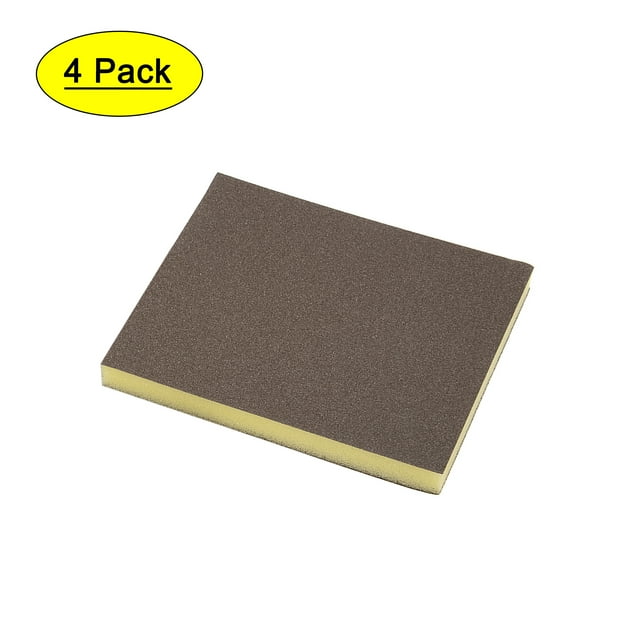 Medium Grit 150 Grit Sanding Block Pad 4.72" x 3.86" x 0.47" Size Brown Sanding Sponge 4Pack