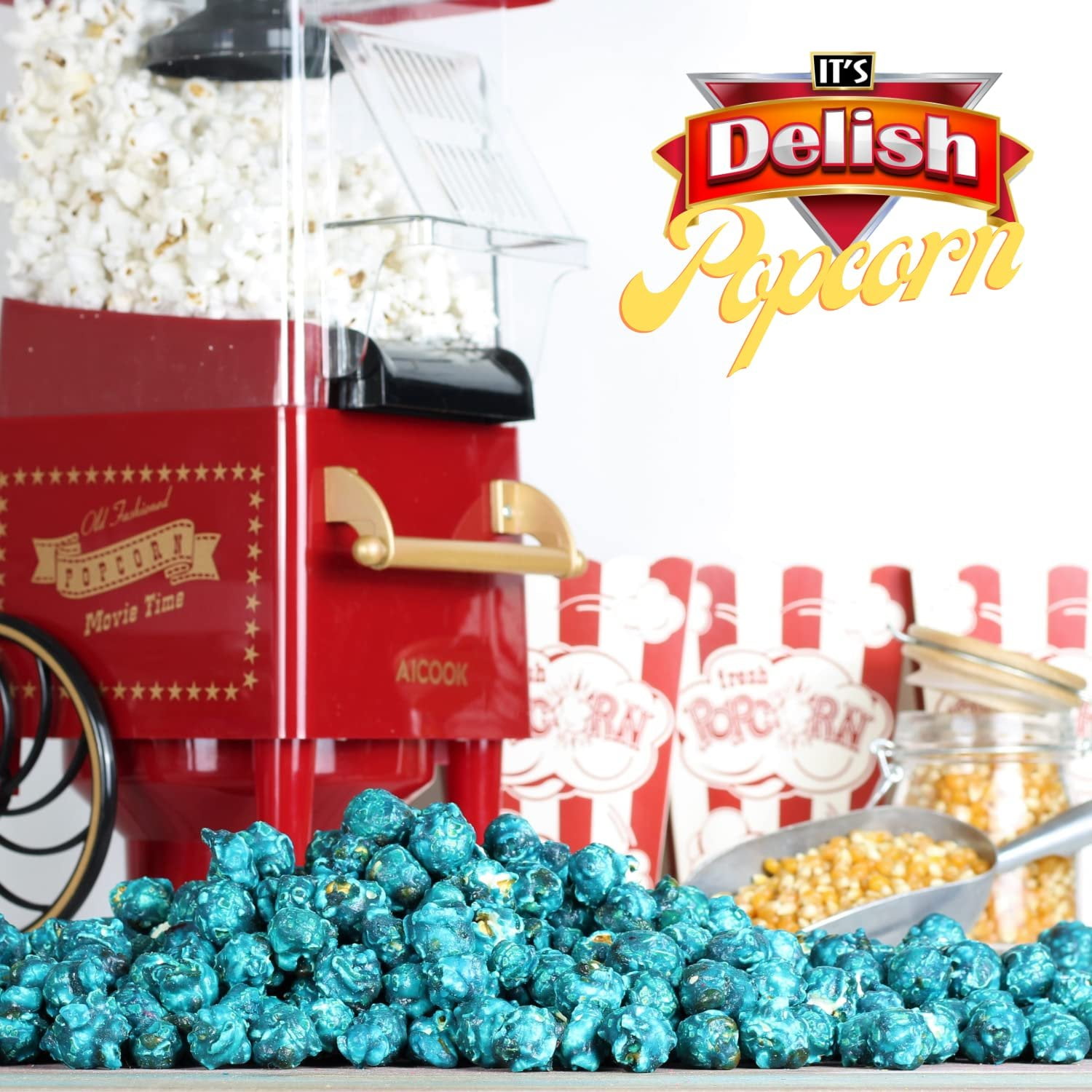 Gourmet Blue Raspberry Flavored Popcorn by It's Delish, 5 lbs Bulk Bag  Air Popped Pop Corn Snack - Fruity Blue Themed Candy Confetti  Birthday Party, Events  Gluten Free, Vegan, Kosher