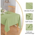 thumbnail image 3 of 60 X 120 Inch Textured Rectangle Tablecloth - Waterproof Spillproof Wrinkle-Resistant Fabric Table Cloth for Kitchen and Dining Dinner, Outdoor Picnic, Holiday and Parties, Light Sage Green, 3 of 6