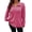 Pink, variant on ManxiVoo Women Autumn Winter V Neck Long Sleeve T-Shirt Ribbed Texture Soft Brushed Fabric Relaxed Fit Casual Top XXL Size Black