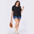 thumbnail image 2 of MLDRA Women's Plus Size T Shirts Oversized Tees Summer Half Sleeve Crew Neck Tunic Tops, 2 of 6