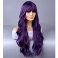 thumbnail image 3 of RightOn 28 Inches Dark Purple Wig With Bangs Long Wavy Wig for Women Girls Daily Use, 3 of 4