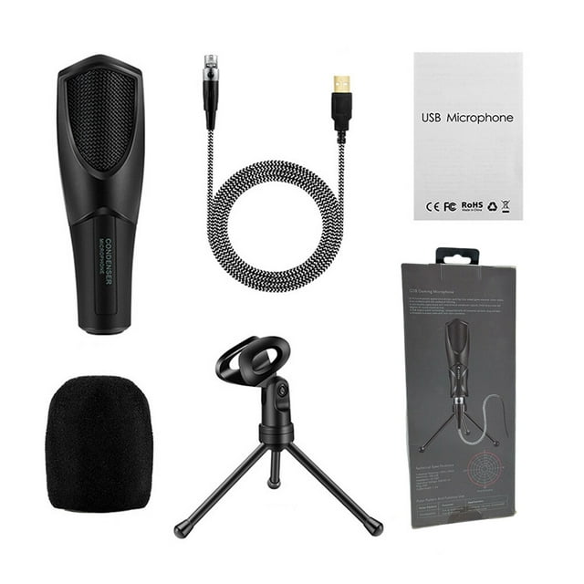 tredstone USB Condenser Desktop Microphone Computer Notebook Voice Chat Conference Speech Singing Stand Studio Mic